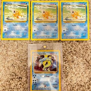 Set of 4 vintage Pokemon cards